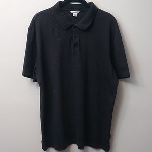 🎉HP🎉Calvin Klein Men's Striped Polo, Black, XL